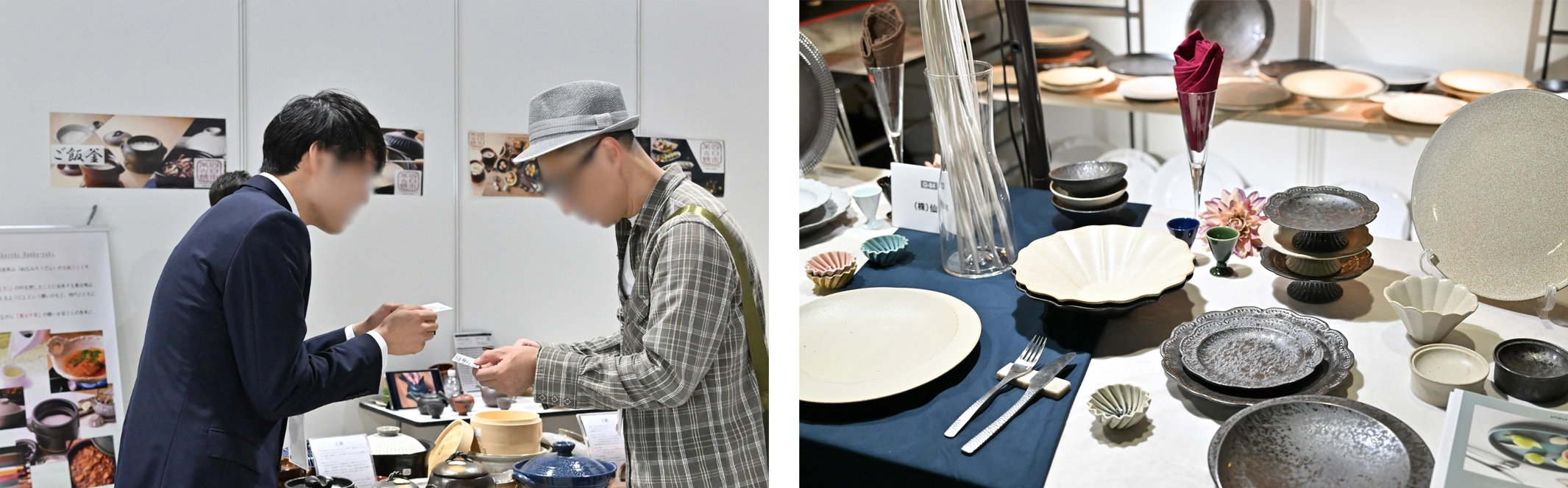 クラフトフェアで展示された器の様子
