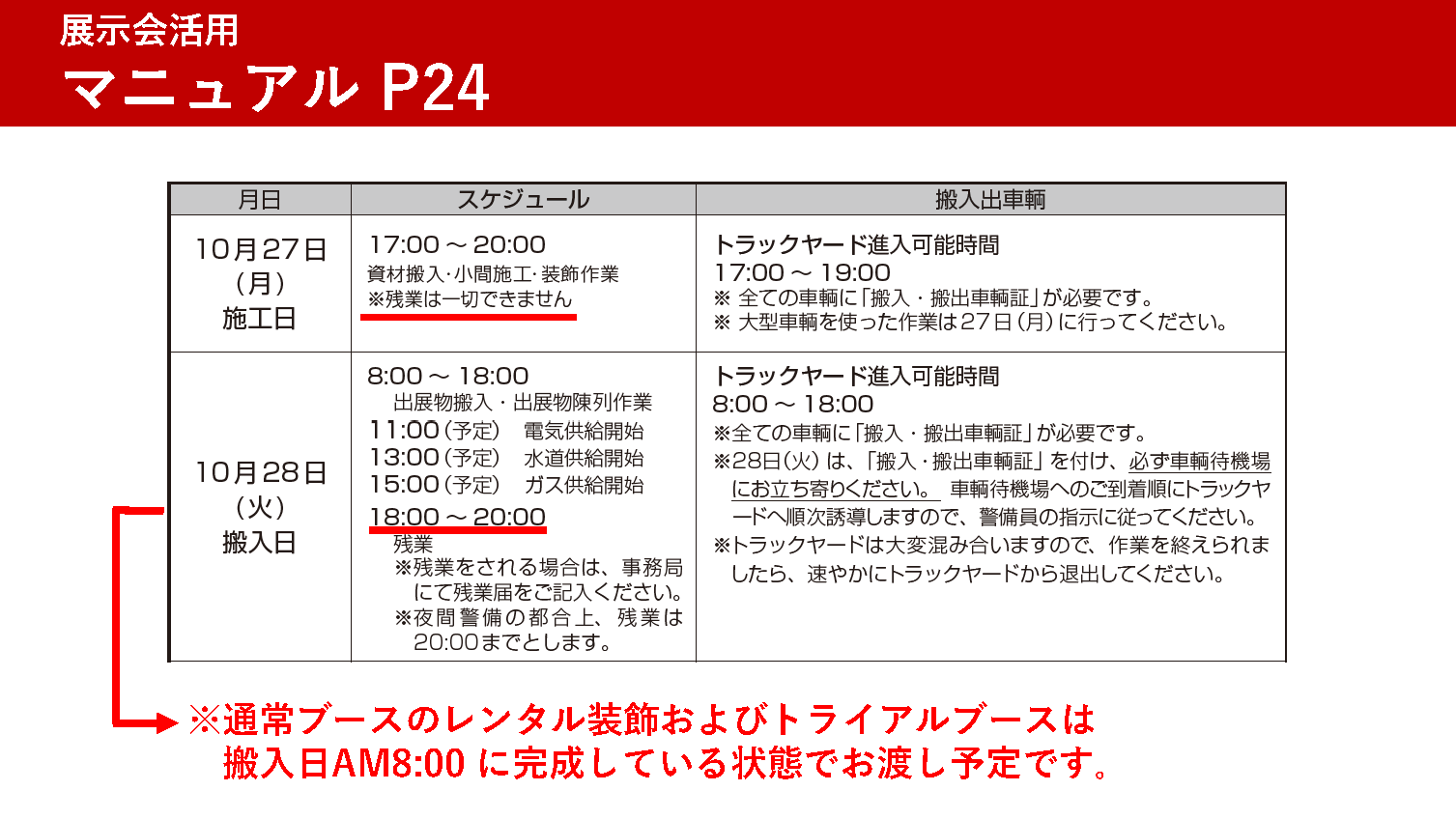 出展者説明会のご利用
